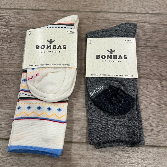 BOMBAS Size M Unisex Lightweight Socks Multicolor And Grey NWT - Picture 1 of 2